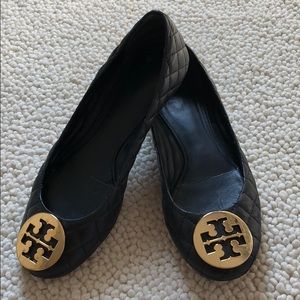 Tory Burch Black Quinn Quilted Ballet Flats